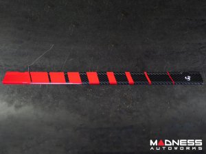 FIAT 500 Door Sills - Carbon Fiber - Red Racing Stripe w/ White Scorpion